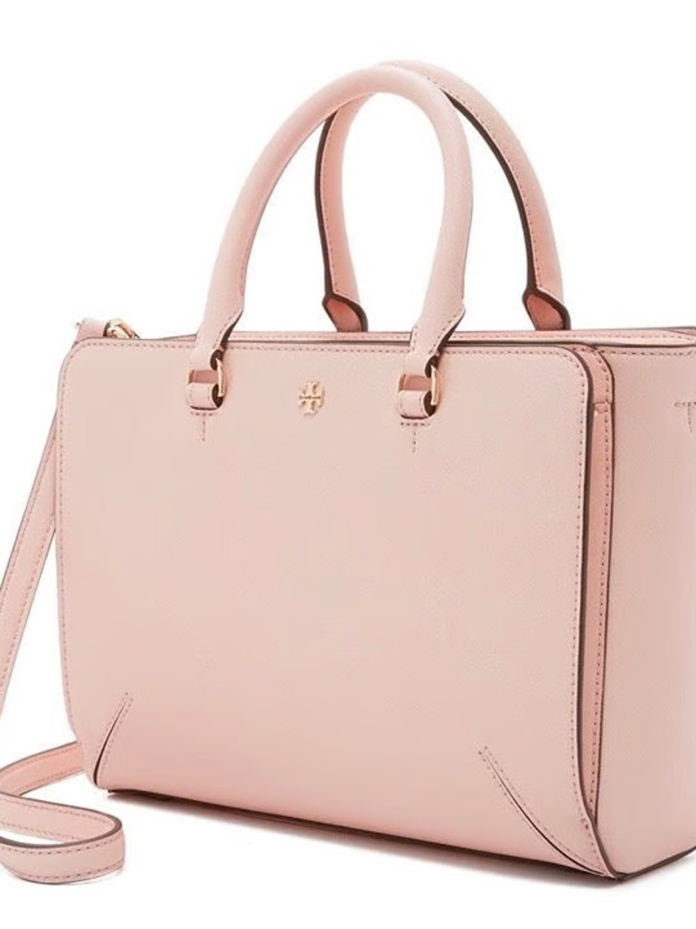 Tory Burch Blush Pink Robinson Satchel with Gold Hardware